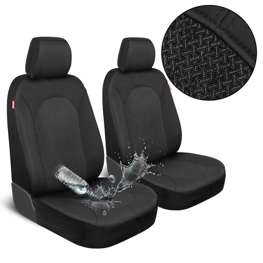 Motor Trend Black Car Seat Covers Set - 2 Vordersitze - Spill-Proof Neoprene CarSeat Cover Protector für Autos - Automobilzubehör Innenabdeckungen für SUV & Kleine LKW - Semi Universal Fit