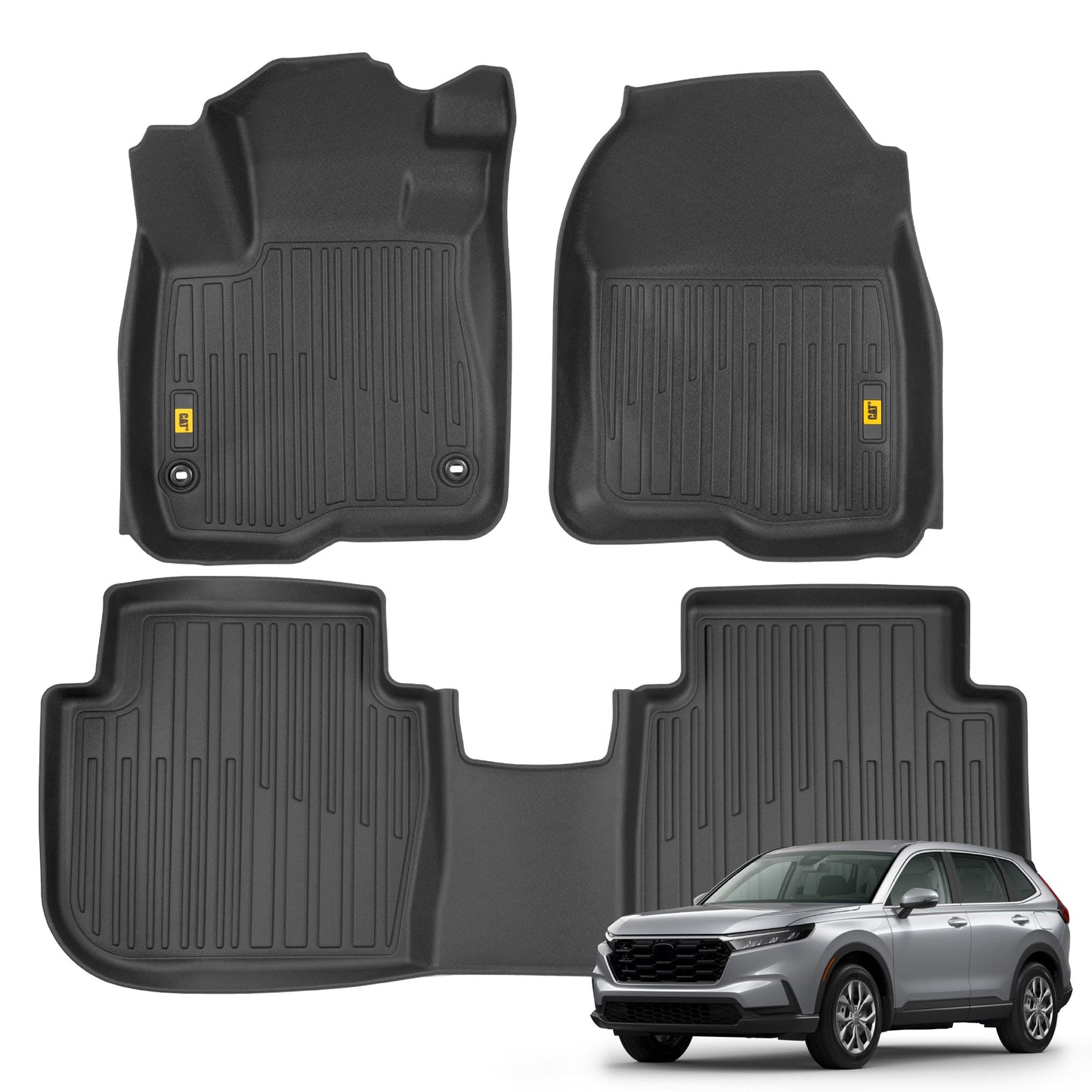 CAT® JustFitTM 3D Custom Fit Fußbodenmatten für Honda CRV 2023, 2026 - Heavy Duty Floor Liner Protection Laser gemessen, Honda CRV Zubehör, Car Liner