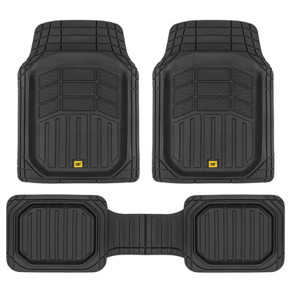 CAT 3-Piece Deep Dish Vorderbodenmatten und Hinterbodenmatten - Heavy Duty, All Weather, Trimm to Fit