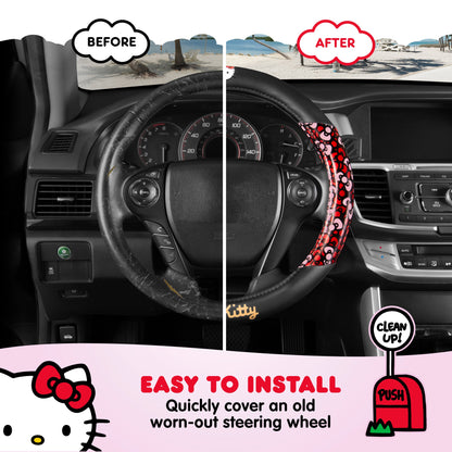Carbella Sanrio Hello Kitty Bows Lenkradabdeckung (Fits 14.5' - 15')