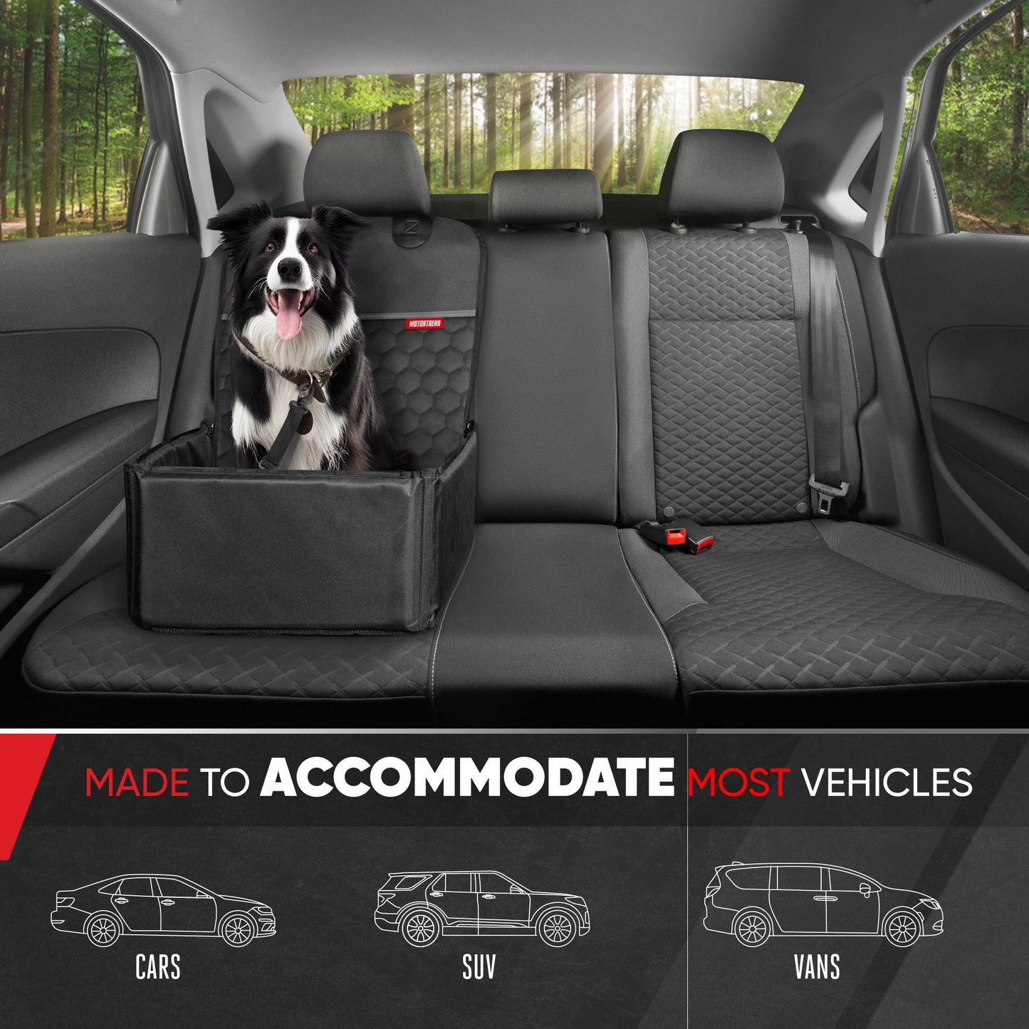 Motor Trend Dog Car Seat - 2 in 1 wasserdichter Faltbarer Bucket Style Truck Dog Booster für mittelgroße und kleine Hunde - Pet Car Protector & Pet Anxiety Seat - Universal Fit für Autos, LKW und SUV