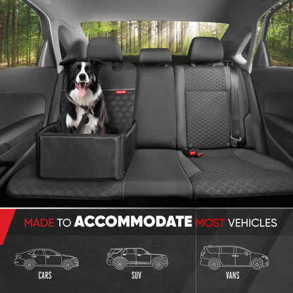 Motor Trend Dog Car Seat - 2 in 1 wasserdichter Faltbarer Bucket Style Truck Dog Booster für mittelgroße und kleine Hunde - Pet Car Protector & Pet Anxiety Seat - Universal Fit für Autos, LKW und SUV
