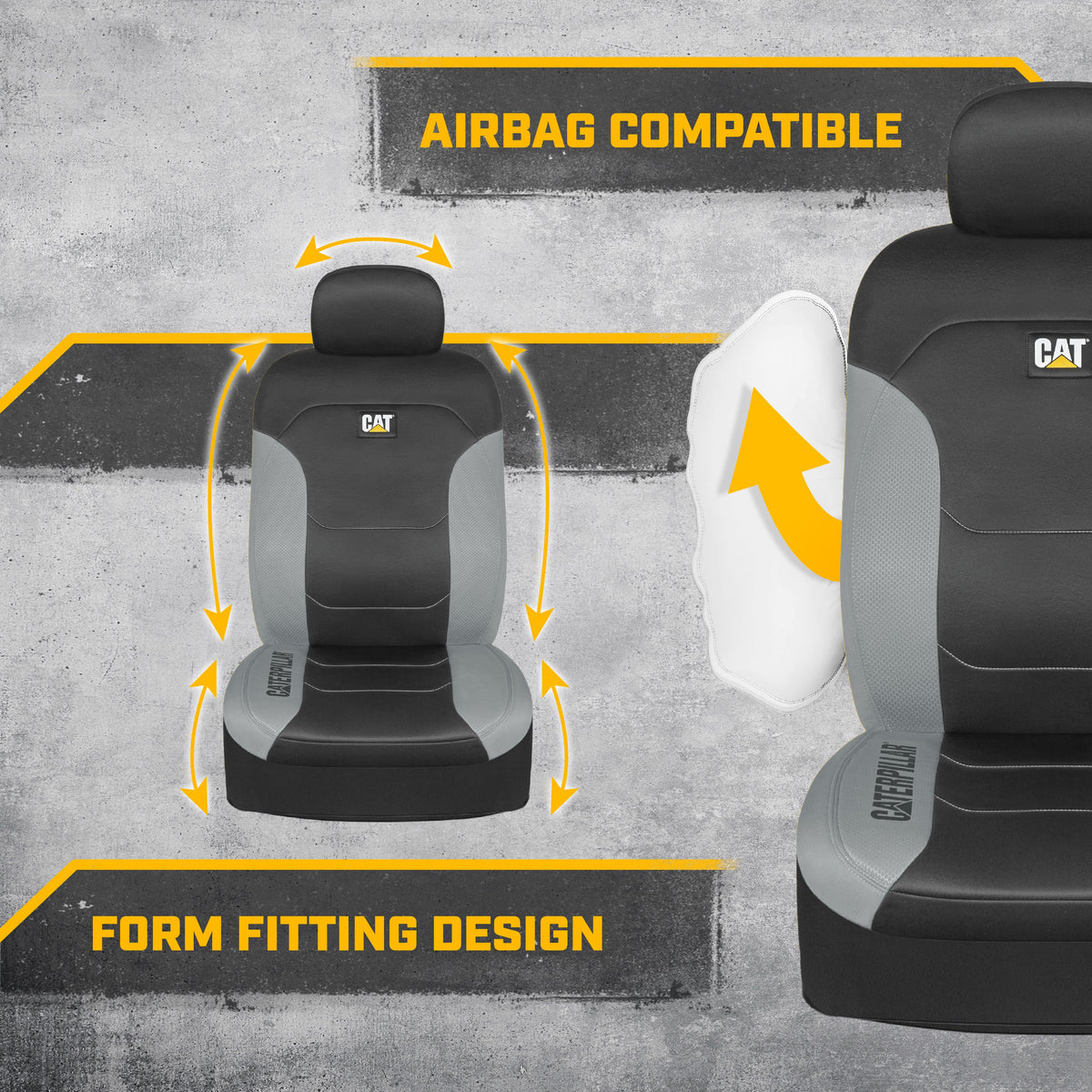 CAT 2-Pack FlexFit Vordersitzbezüge mit Hexagonal Design