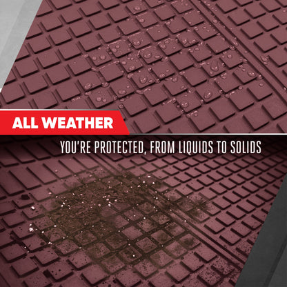 Motor Trend FlexTough Rear Cargo Mat - Heavy-Duty Trimmable Car Trunk Mat für die Rückseite des SUV, Universal Rear Cargo Liner für SUV, Flexible Trunk Liner, Automotive Floor Mats & Cargo Liners (Burgundy)