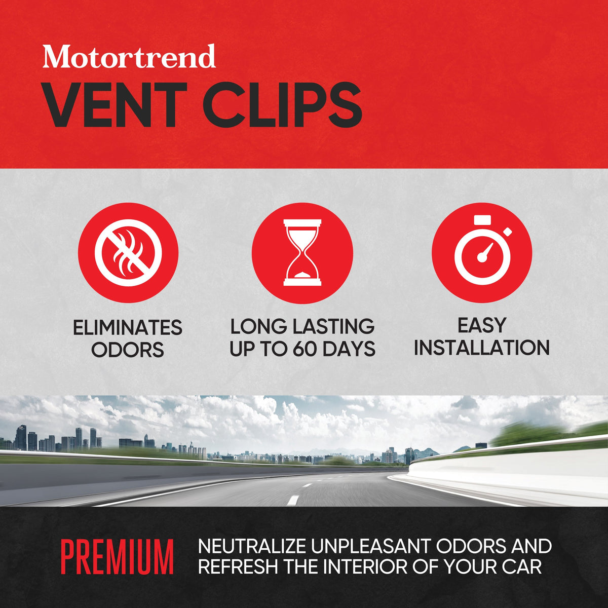 Motor Trend Vent Clip Air Freshener - Langlebige frische Düfte für Autos, LKW und SUVs - Vanilla Scent
