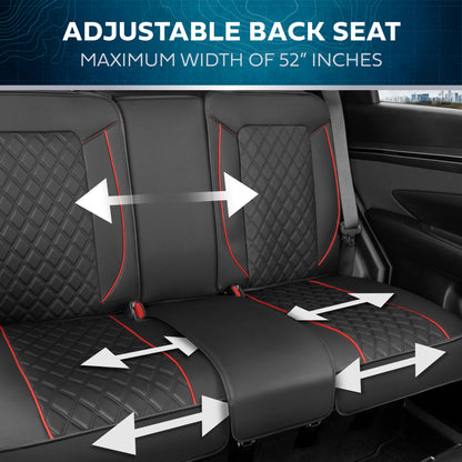 MotorBox 7-teilige Prestige Edition Premium Faux Leather Diamond Stitched Cushion Rücksitzbezüge