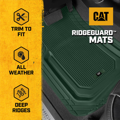 Cat® ToughLinerTM Autobodenmatten - Heavy Duty Trim To Fit Mat für LKW - Car Mats & SUV Bodenliner für Auto - Allwetter-Truck-Zubehör & geruchlose Gummi-Automatten - Grün