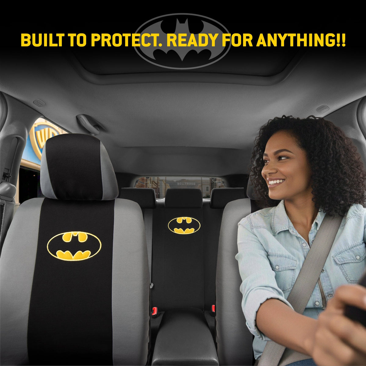 Warner Bros DC Comics 9-Piece Batman Dark Knight Logo Vordersitz- und Rücksitzabdeckungen