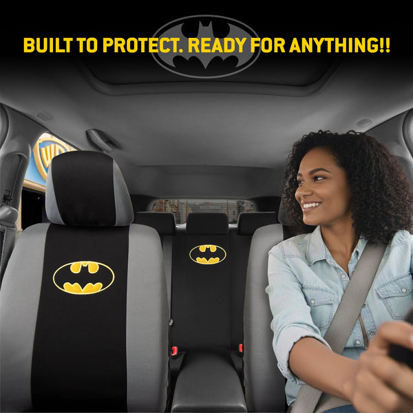Warner Bros DC Comics 9-Piece Batman Dark Knight Logo Vordersitz- und Rücksitzabdeckungen