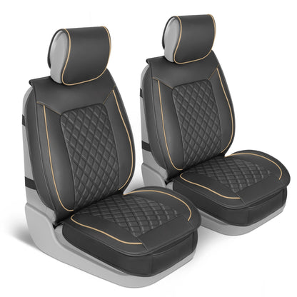 MotorBox 2-Pack Prestige Edition Premium Faux Leather Diamond Stitched Cushion Vordersitzbezüge