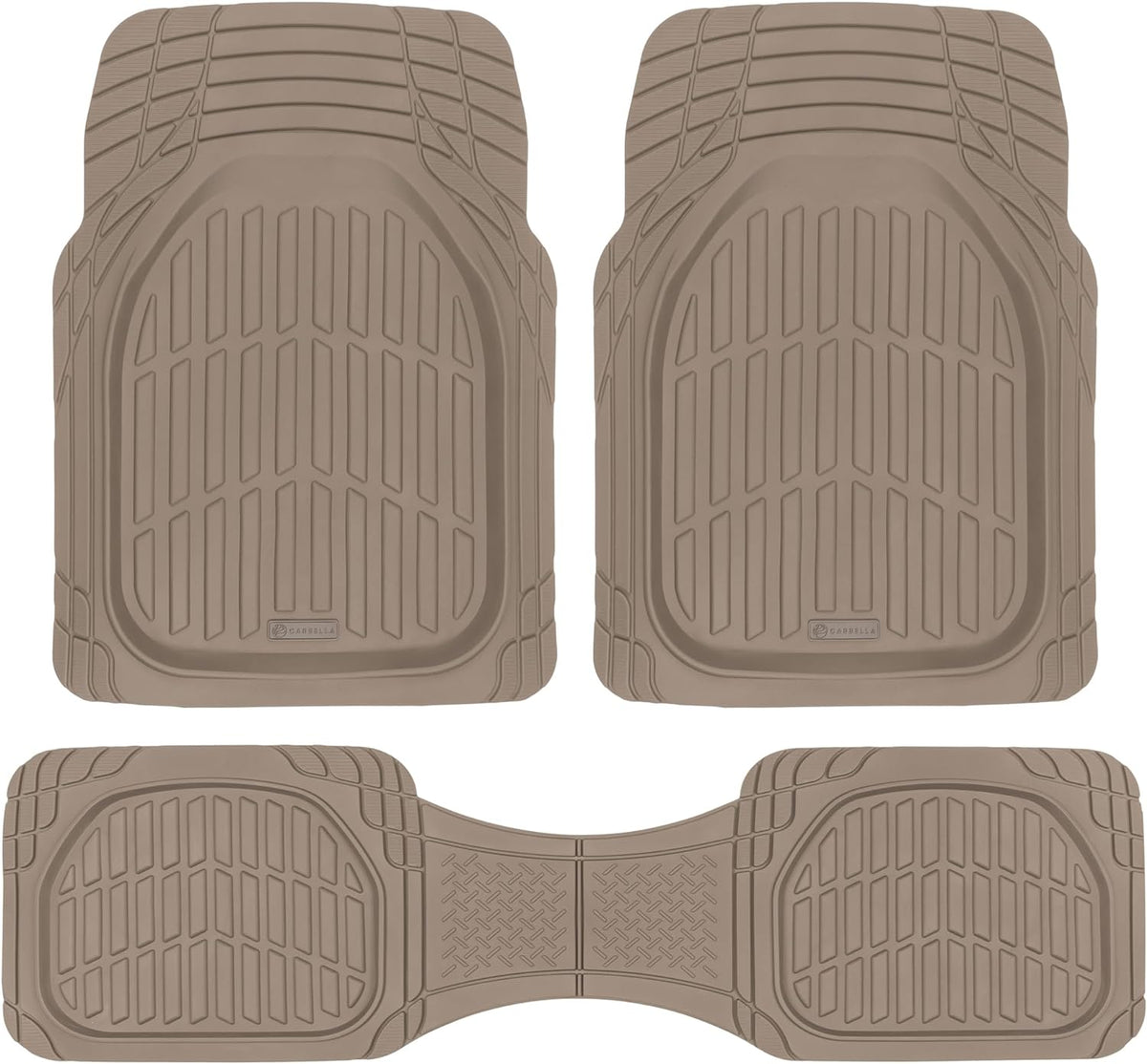 Autobodenmatten - FlexTough Deep Dish Rubber All Weather Protection für Autos SUV Trucks Beige Automotive Zubehör