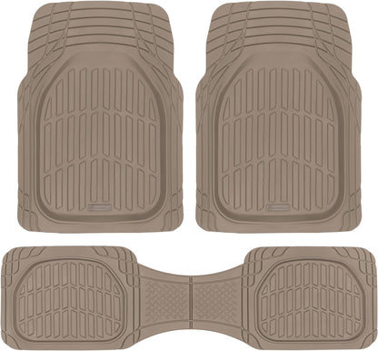 Autobodenmatten - FlexTough Deep Dish Rubber All Weather Protection für Autos SUV Trucks Beige Automotive Zubehör