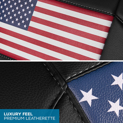 MotorBox American Flag Seat Abdeckungen für LKW, Autos und SUV - Napa Leder US Car Seat Abdeckungen American Flag Truck Zubehör - Car Seat Abdeckung Patriotic American Flag Car Zubehör Autositz Protektor