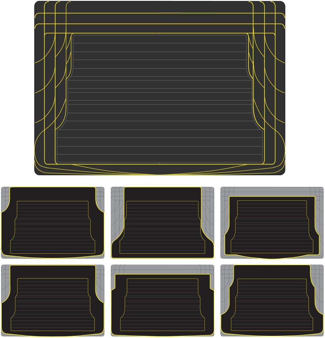 Motor Trend Heavy Duty Utility Cargo Liner Bodenmatten für Auto-Truck-SUV, Universal Trimmable to Fit, Faltbar, Cargo & Trunk All Weather Protection (Mehrere Farben)