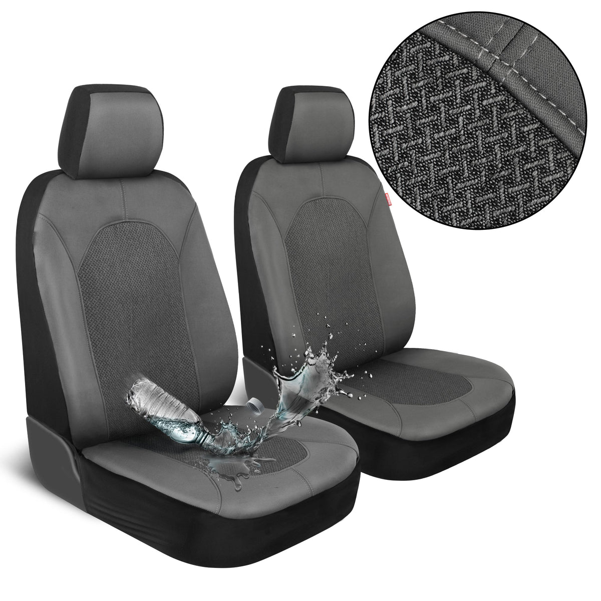 Motor Trend Kohle grau Autositz Abdeckungen Set - 2 Vordersitze - Spill-Proof Neopren CarSeat Cover Protector für Autos - Automotive Interior Car Zubehör für SUV & Kleine LKW - Semi Universal Fit
