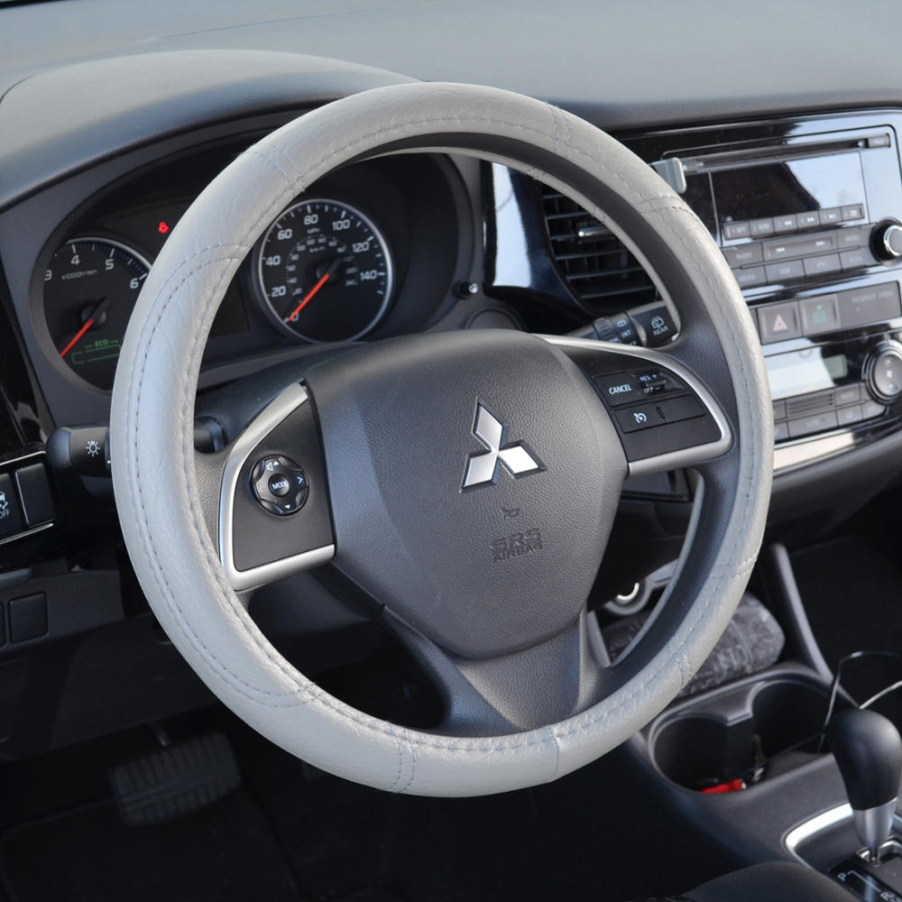 BDK Faux Leather Ergonomic Grip Steering Wheel Abdeckung (Fits 14.5' - 15.5')