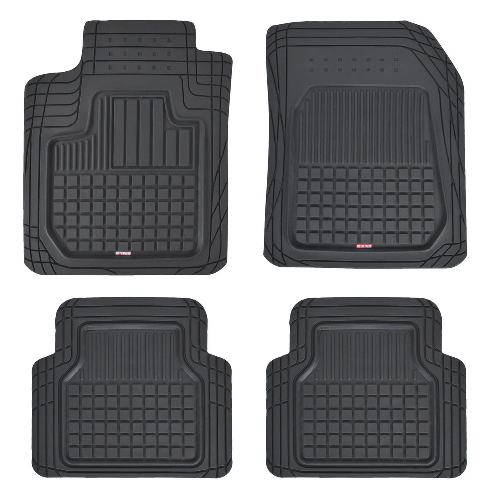 MotorTrend 4-Piece FlexTough Deep Dish Hybrid Groove Vorderbodenmatten und Hinterbodenmatten - Heavy Duty, All Weather, Trimmen Sie, um zu passen