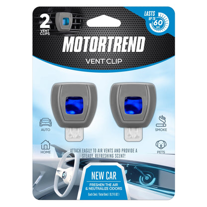 Motor Trend Vent Clip Air Freshener - Langlebige frische Düfte für Autos, LKW und SUVs - Vanilla Scent