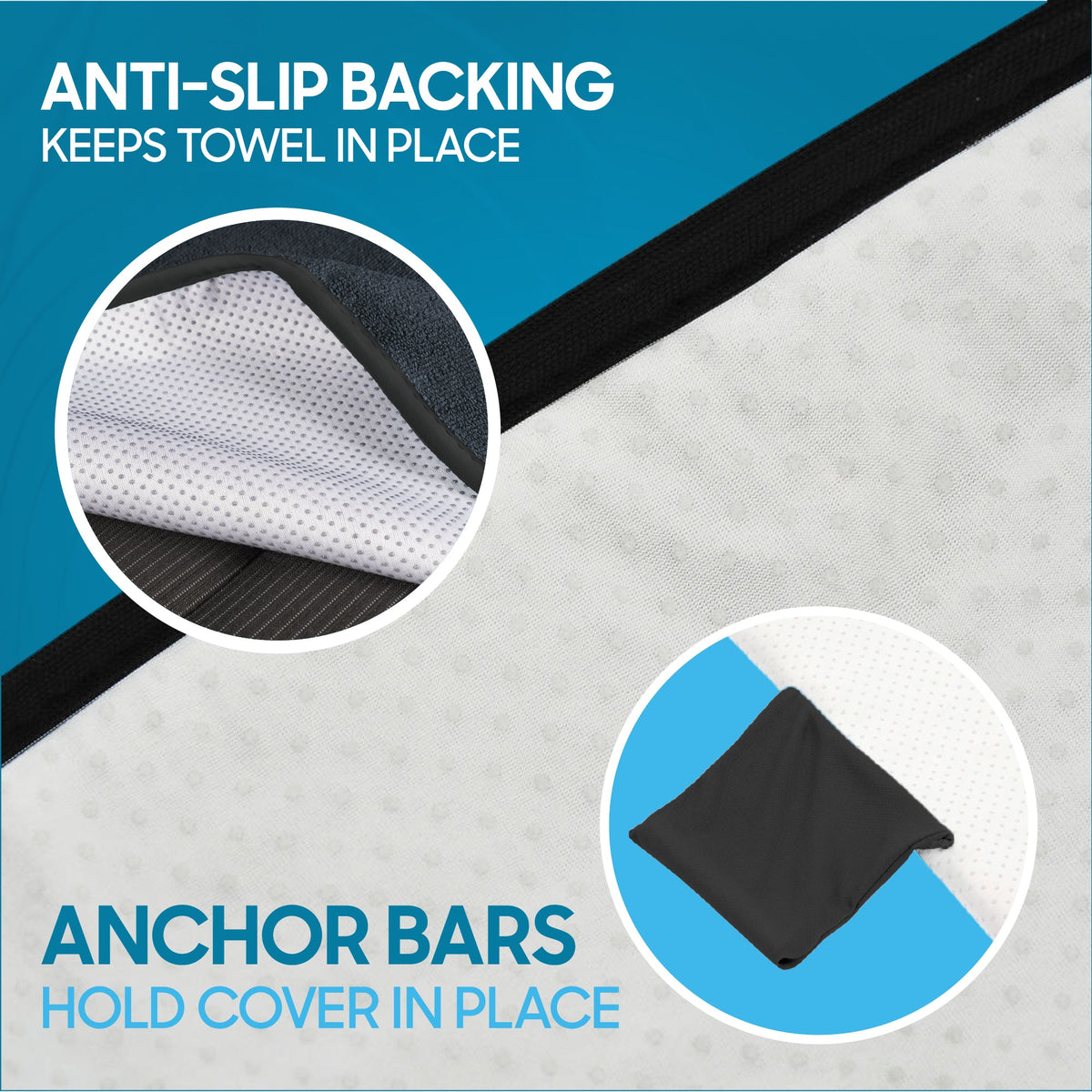 BDK UltraFit Waterpoof Car Seat Towel Cover, Black Trim - Waschbarer Schweißsitz-Protektor, ideal für Fitness-Studio-Surfen-Lauf-Crossfit, passt zu den meisten Auto-LKW Van und SUV (Mehrere Farben)