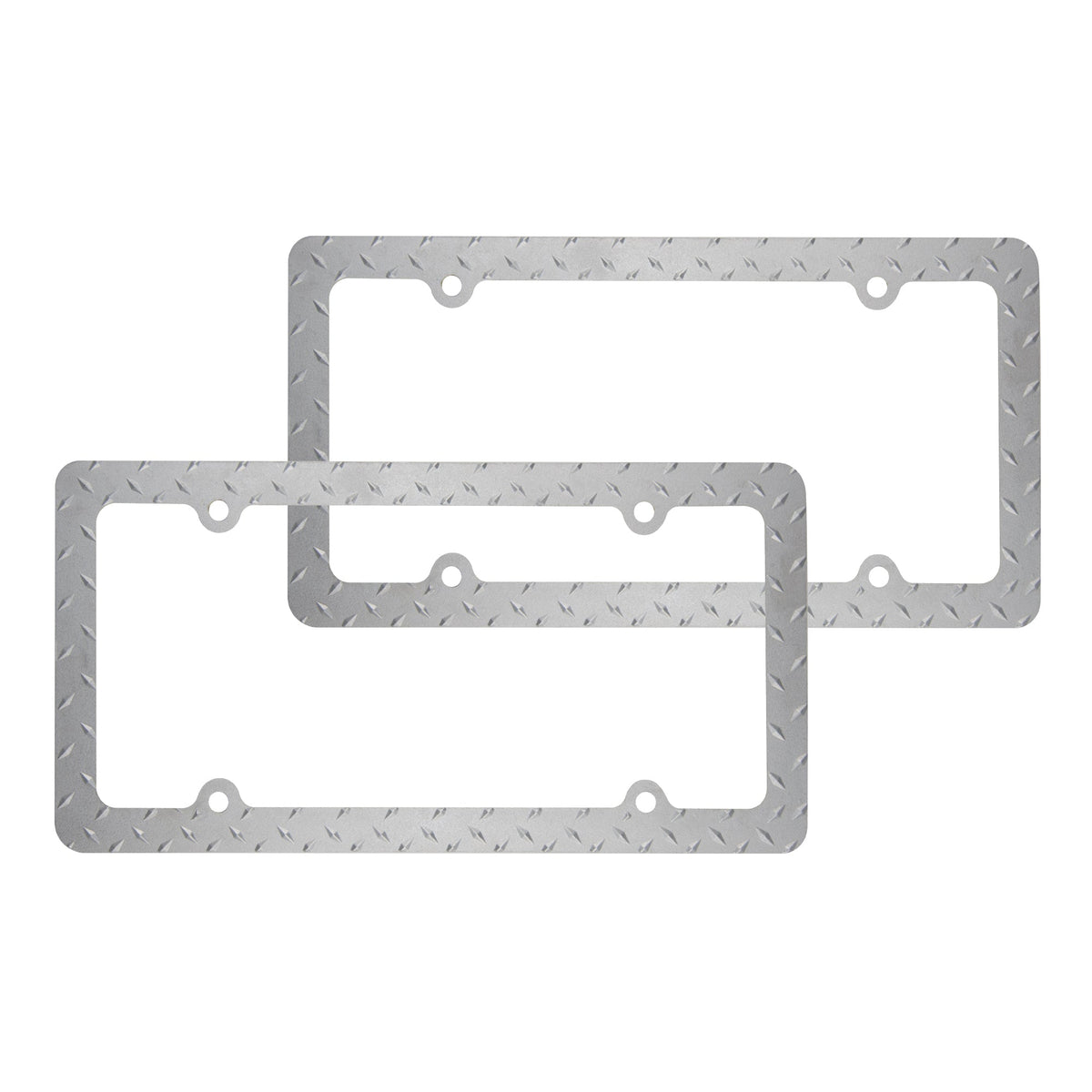 Rostbeständiges verchromtes Die-Cast-Edelmetall-Lizenzplattenrahmen / -halter Universalgröße - Blank Metal Design (Paket von 2)
