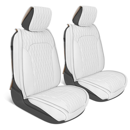 Car Seat Covers - DiamondLux Edition Premium Faux Leather Seat Protectors - Doppelkreuz-Nähte gepolsterte Automobilzubehör für LKW, SUVs, Autos - Front Seat Set