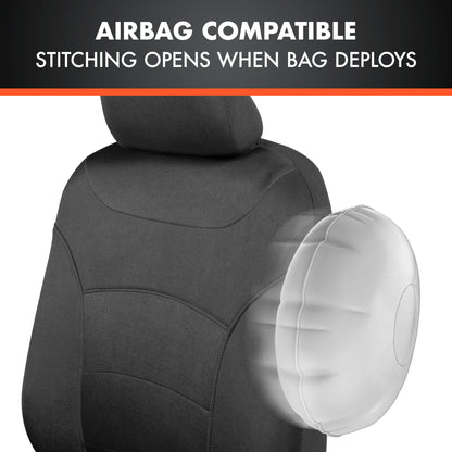 BDK carXS Turismo Car Seat Covers Volles Set, Beige Two-Tone Front Seat Covers mit Split Rear Bench Back Seat Cover, Automotive Seat Covers für LKW SUV Van Auto (Mehrere Farben)
