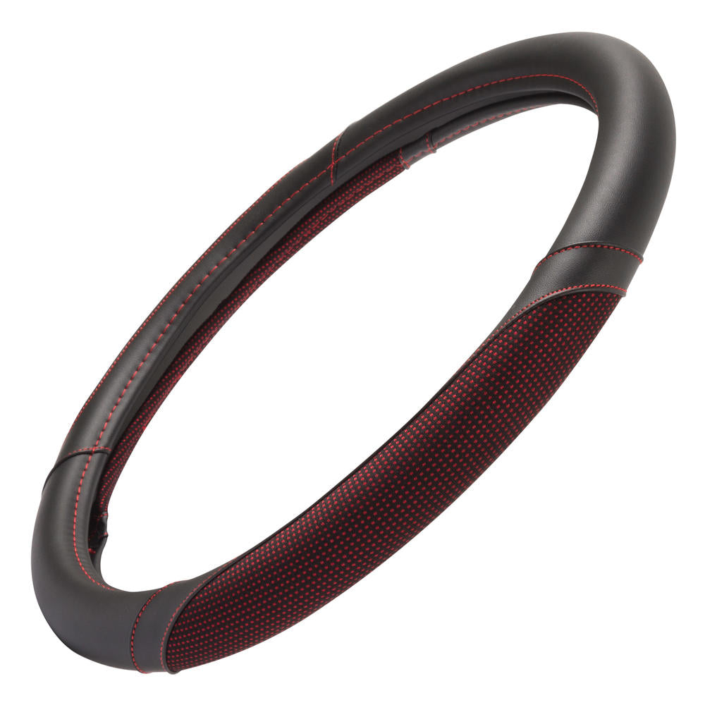 MotorTrend gepunktete Polyester Comfort Grip Lenkradabdeckung (Fits 14.5' - 15.5')