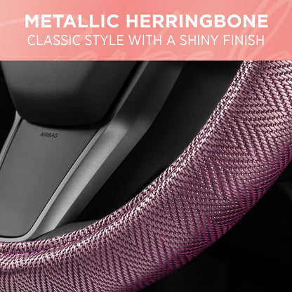 Carbella Purple Herringbone Steering Wheel Cover (Fits 14.5' - 15.5')