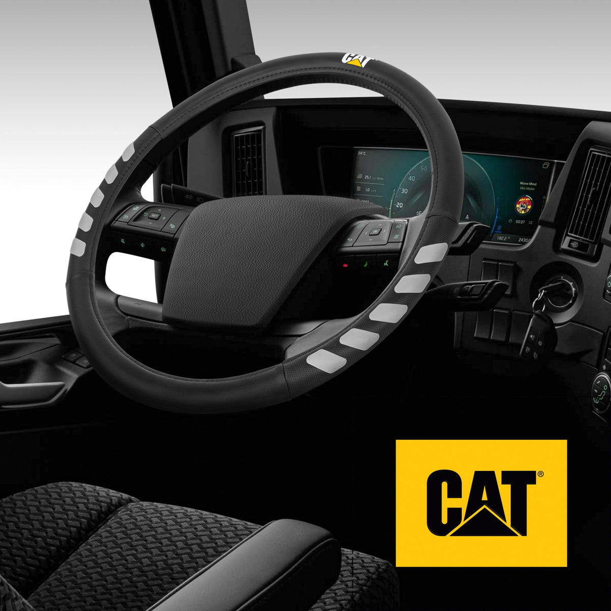 CAT UltraSport Faux Leather Steering Wheel Abdeckung für Wohnmobile, Semi-Trucks, LKW und Big Rigs XL (Fits 17.5' - 18')
