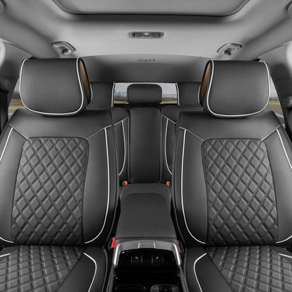 MotorBox 2-Pack Prestige Edition Premium Faux Leather Diamond Stitched Cushion Vordersitzbezüge