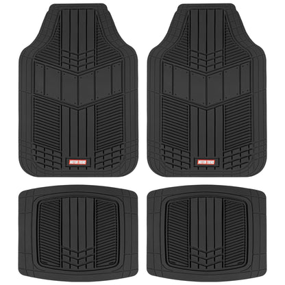 MotorTrend 4-Piece DualFlex Deep Drainage Kanäle Vorderbodenmatten und Hinterbodenmatten - Heavy Duty, All Weather, Trimmen Sie, um zu passen