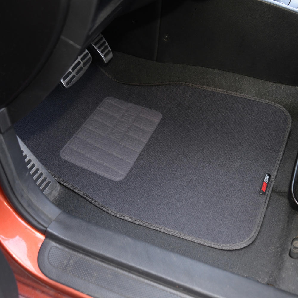 MotorTrend 4-Piece FatRug Premium Teppich Vorderbodenmatten und Hinterbodenmatten mit Fersenpolsterung