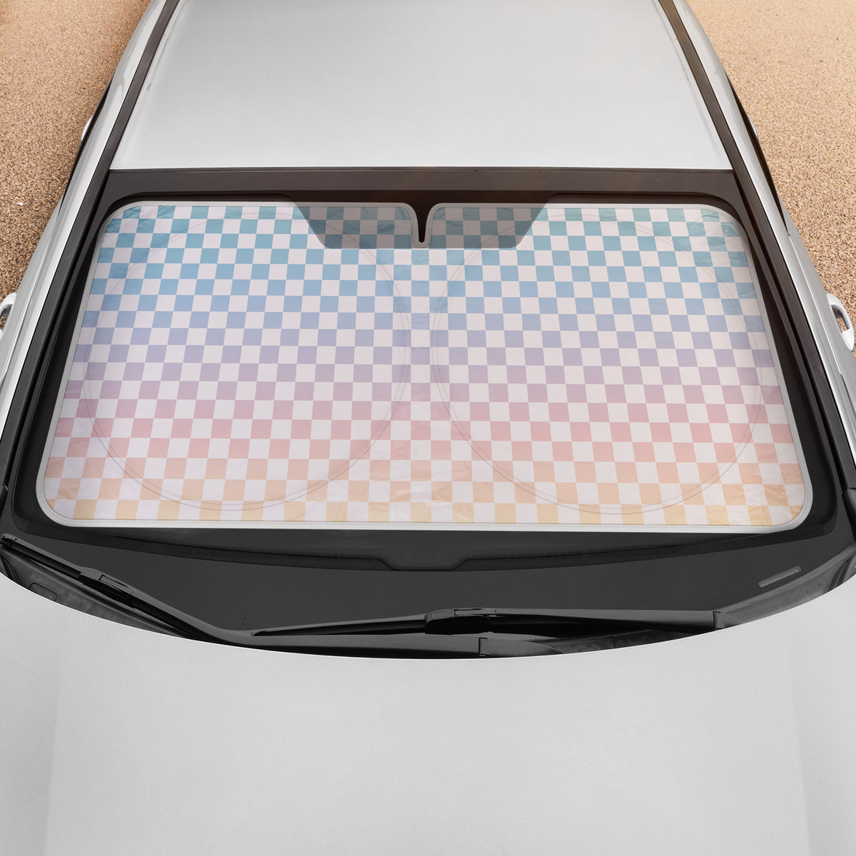 Carbella Checker Rainbow Gradient Sunshade (64' x 32')