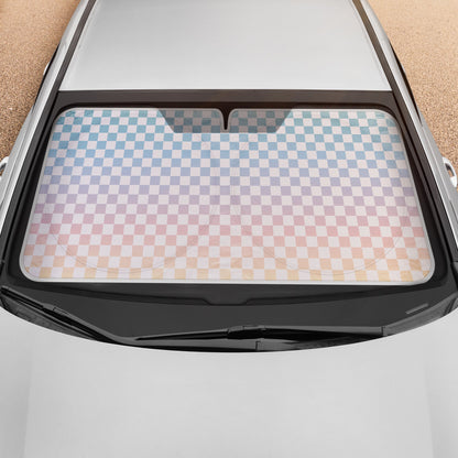 Carbella Checker Rainbow Gradient Sunshade (64' x 32')