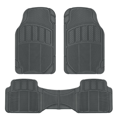 BDK 3-Piece Square Heel Pads Vorderbodenmatten und Hinterbodenmatten - Heavy Duty, All Weather, Trimmen Sie, um zu passen