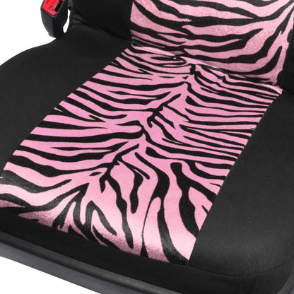 BDK 12-Piece Pink Tiger Vordersitzbezüge, Rücksitzbezüge, Sitzgurtpads und Lenkradbezüge (Fits 14.5' - 15.5')