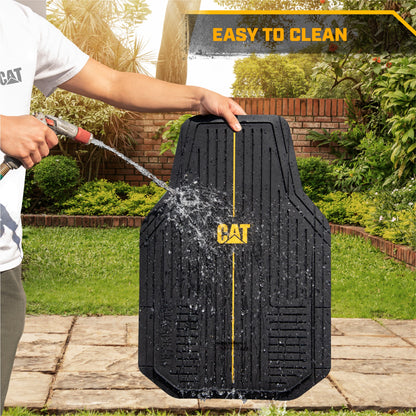 CAT® Heavy-Duty 4 Stück schwarze Fußbodenmatten für Autos, LKW & SUVs - Trim-to-Fit Allwetter-Gummi-Automatten Vollset, wasserdichtes Innenzubehör, Car Rug Protection & Automotive Floor Liners