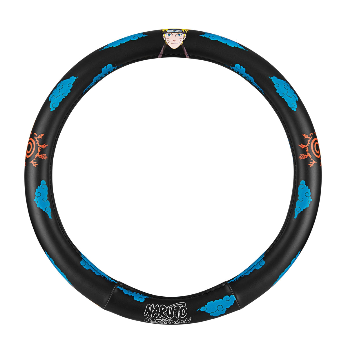Naruto Shippuden Car Lenkrad Abdeckung, 15 Zoll Anime Lenkrad Abdeckung, gepolsterte Soft Comfortable Cover Anime Car Zubehör für Männer Frauen, Kumogakure