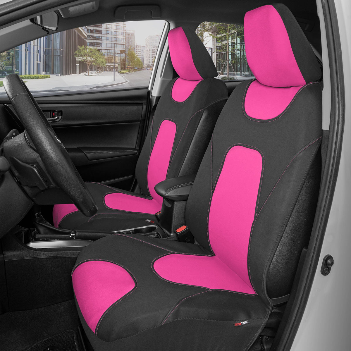 MotorTrend 2-Pack AquaShield Wasserdicht Zwei-Tone Neopren-Vordersitzabdeckungen