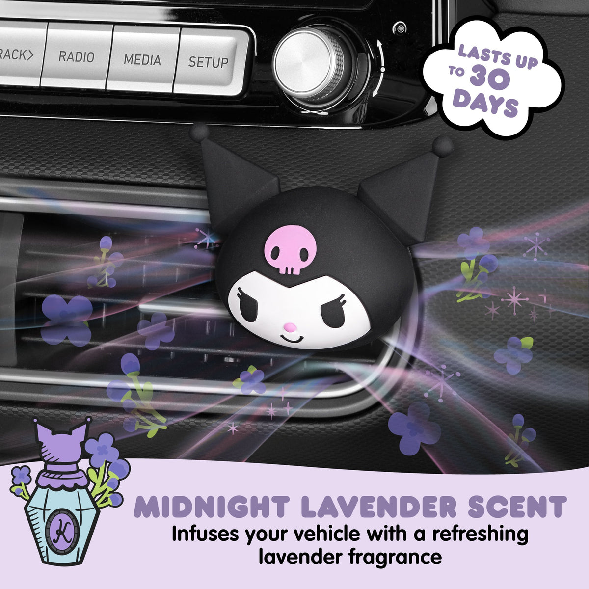 Carbella Offizieller Hallo Kitty Kuromi Air Freshener Deodorizer - Mitternachts-Lavendel