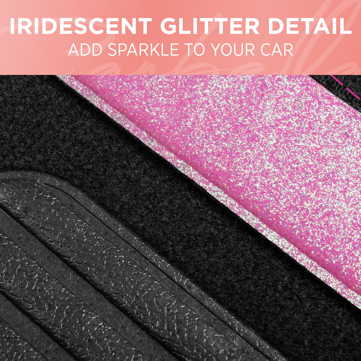 Carbella 4-Piece Sparkle Glitter Vorderbodenmatten und Hinterbodenmatten