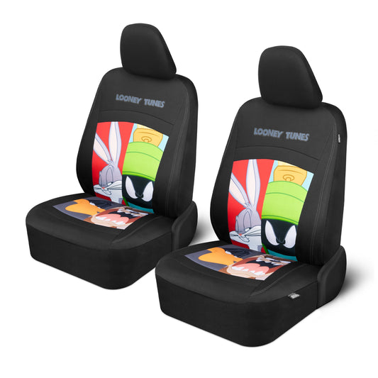 Looney Tunes Car Seat Covers - 2-Piece Vordersitz Abdeckungen Mit Bugs Bunny, Marvin the Martian, Taz & Daffy Duck - Universal Fit für Autos Trucks SUV Sitz Abdeckungen für Car Cute Cartoon Car Zubehör