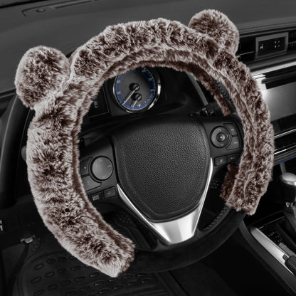 BDK Fur Lenkrad Abdeckung, Plüsch Faux Fur Fuzzy Lenkung Abdeckung für PKW Van SUV, Standardgröße passt Räder 14,5-15 im Durchmesser (Mehrere Farben und Stile)