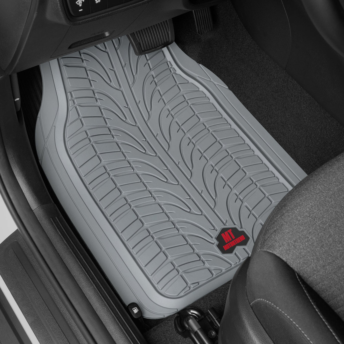 MotorTrend 4-Piece Grand Prix Reifenlaufflächen-Frontbodenmatten und Hinterbodenmatten - Heavy Duty, All Weather, Trimm to Fit