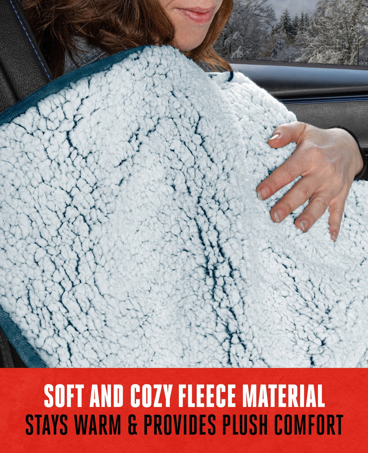 MotorTrend 12v Beheizte Plüsch-Fleece-Decke für Autos, SUVs, LKWs, Vans, mit 9v-Stecker (58' x 42')