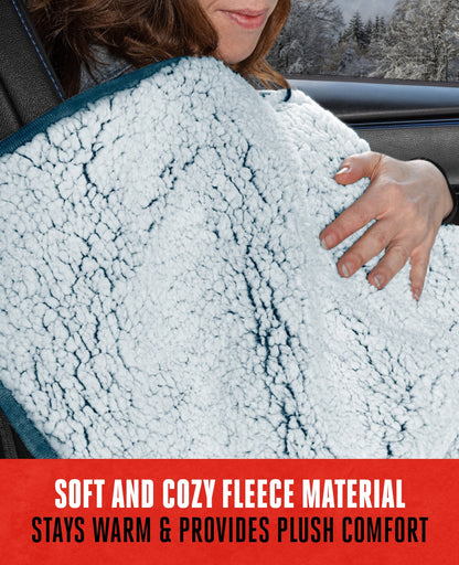 MotorTrend 12v Beheizte Plüsch-Fleece-Decke für Autos, SUVs, LKWs, Vans, mit 9v-Stecker (58' x 42')
