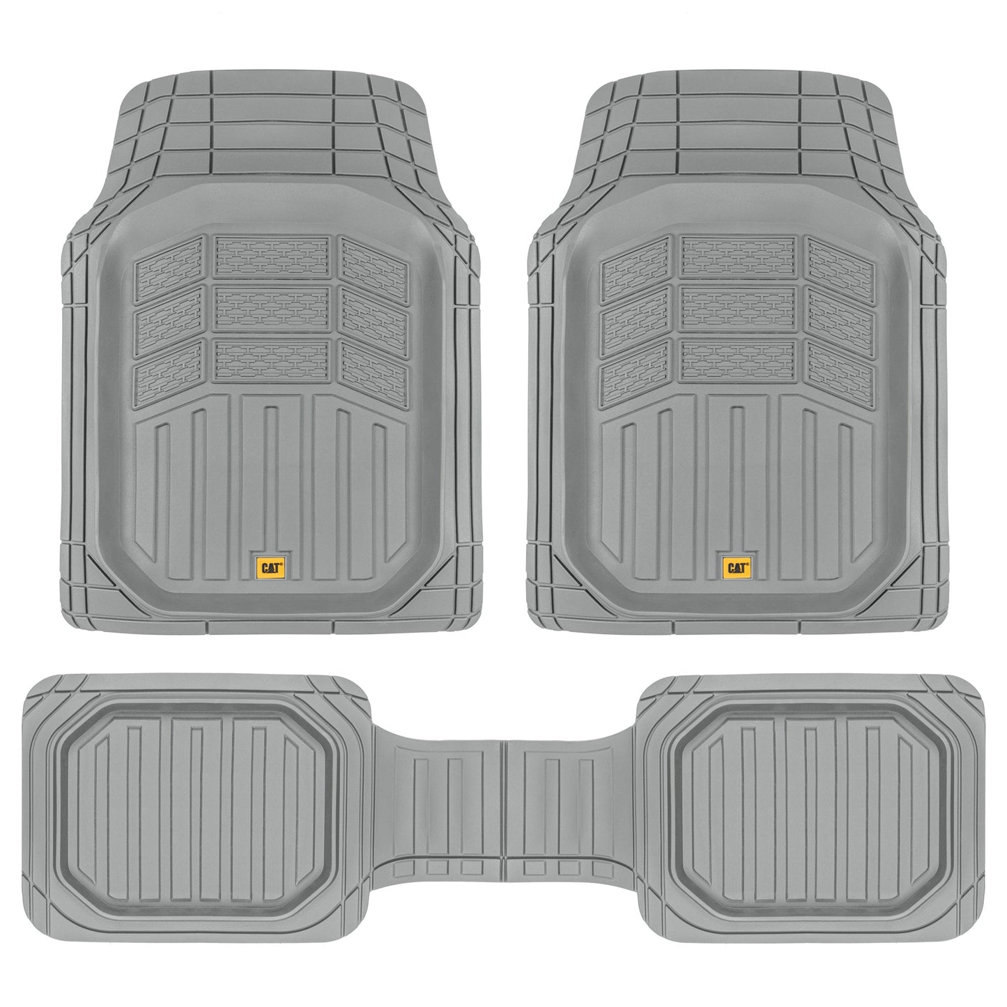 CAT 3-Piece Deep Dish Vorderbodenmatten und Hinterbodenmatten - Heavy Duty, All Weather, Trimm to Fit