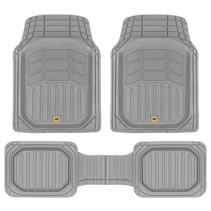 CAT 3-Piece Deep Dish Vorderbodenmatten und Hinterbodenmatten - Heavy Duty, All Weather, Trimm to Fit