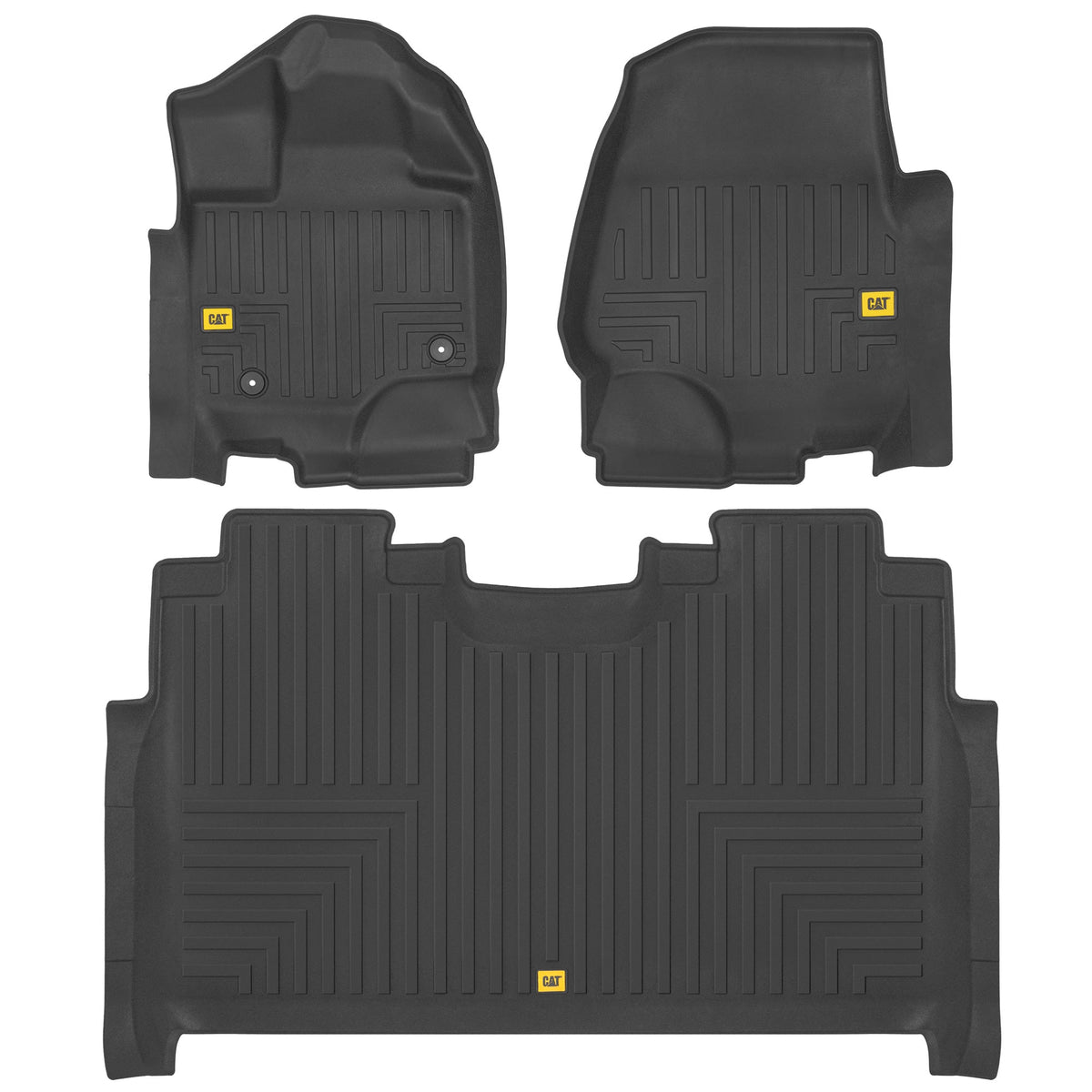 CAT 3-Piece Contour Custom Fit Front Floor Liners und Rear Trunk / Cargo Liner für Ford F-150 SuperCrew Cab (2015 - 2022)