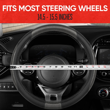 MotorTrend GripTech Perforiertes Muster Sport Grip Lenkrad Abdeckung (Fits 14.5' - 15.5')